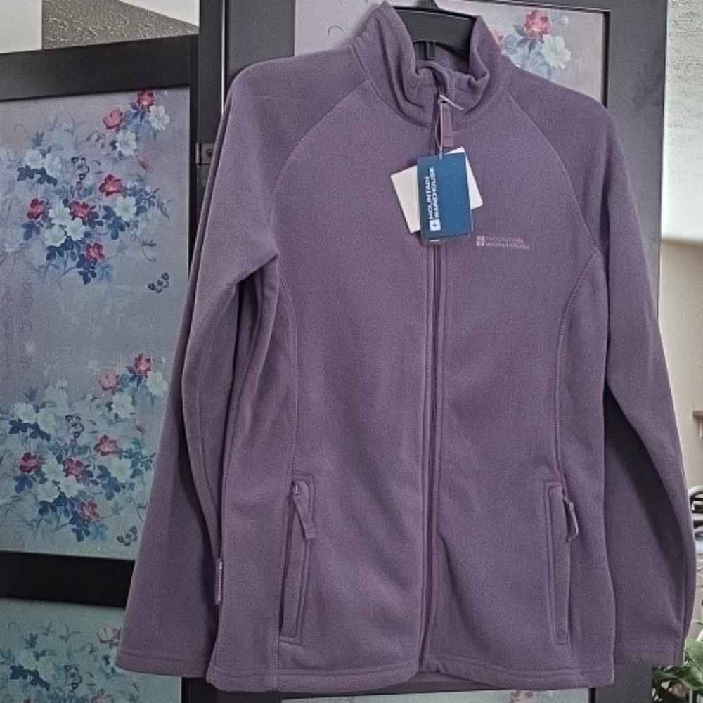 NWT Women's Size 6 Mountain Warehouse Lavender Fleece Full Zip 2 Pkt Jacket Warm
